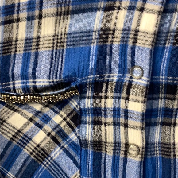 Guess checkered (blue, black & white) blouse - Picture 3 of 7